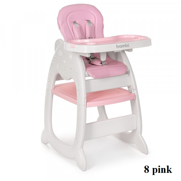 Стільчик для годування 2в1 Bambi M 3612-8 (pink) Стільчик для годування 2в1 Bambi M 3612-8 (pink)