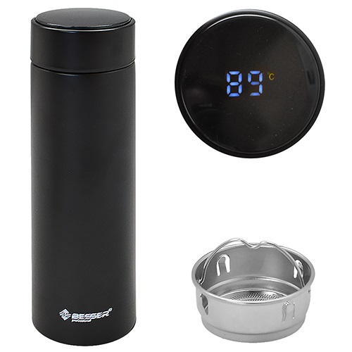 Термос з індикатором температури 500мл Besser MT-3566BL (black) Термос з індикатором температури 500мл Besser MT-3566BL (black)