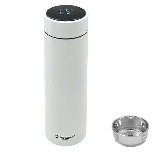 Термос з індикатором температури 500мл Besser MT-3566W (white) Термос з індикатором температури 500мл Besser MT-3566W (white)