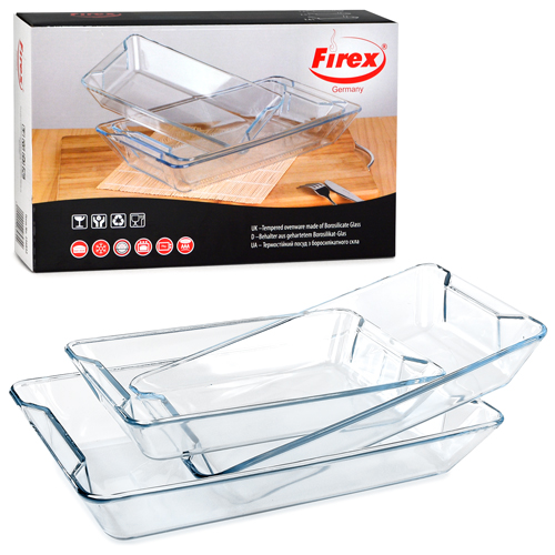 Форми для випікання 3шт/наб 1.6/2.5/3.6л Firex 236832