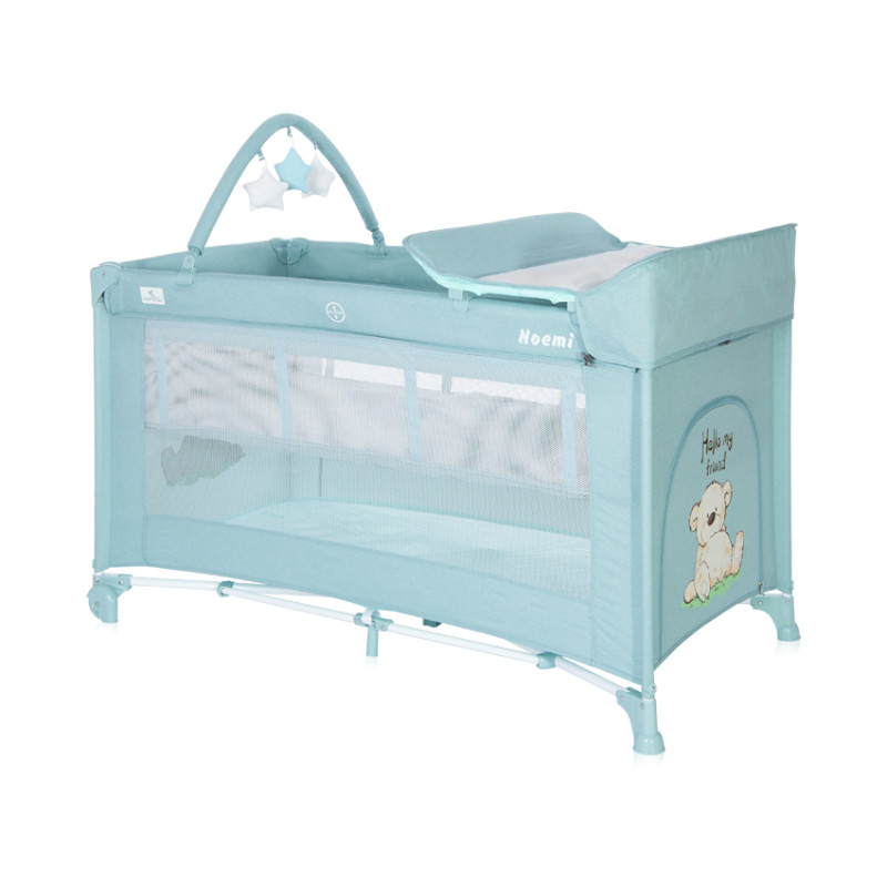 Манеж-ліжечко Lorelli NOEMI 2L+ (blue surf teddy) Манеж-ліжечко Lorelli NOEMI 2L+ (blue surf teddy)