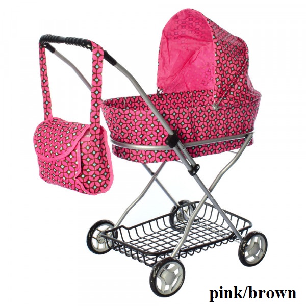 Візок для ляльок Melogo 9325 (pink/brown) Візок для ляльок Melogo 9325 (pink/brown)