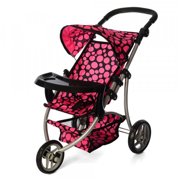 Коляска для ляльок Melogo 9377B-T (black/pink) Коляска для ляльок Melogo 9377B-T (black/pink)