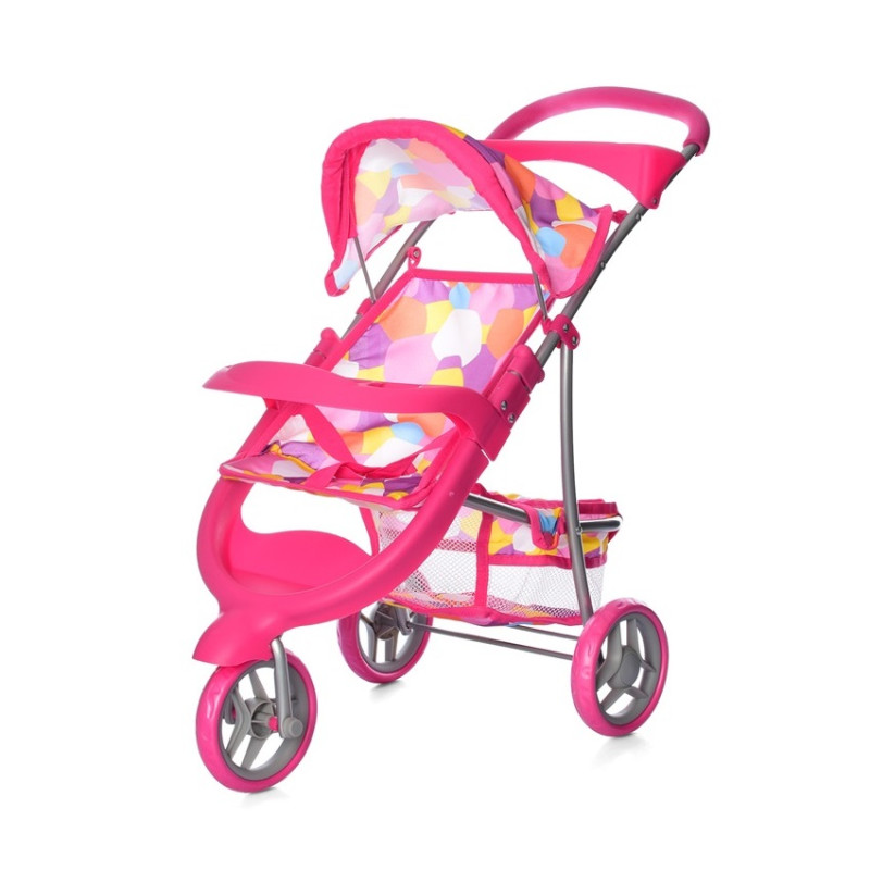 Візок для ляльок Melogo 9614 (pink/multicolor) Візок для ляльок Melogo 9614 (pink/multicolor)