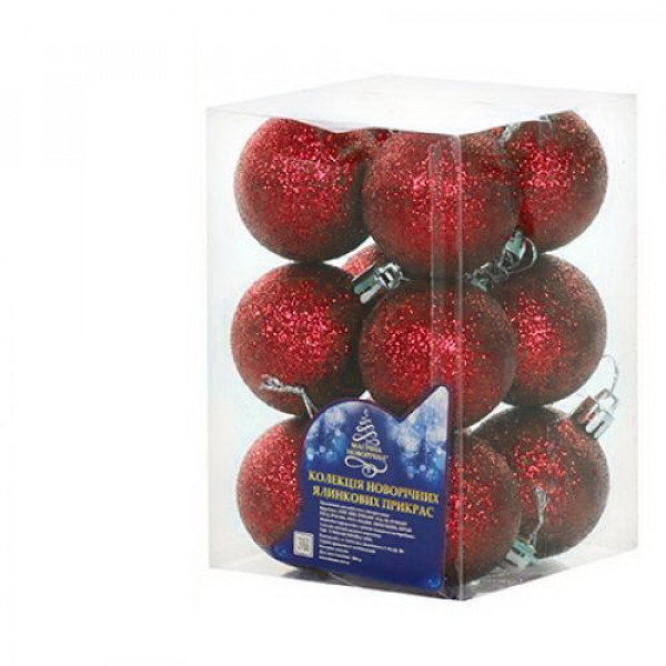 Набір ялинкових кульок NewYEAR 8104-3 (red) Набір ялинкових кульок NewYEAR 8104-3 (red)