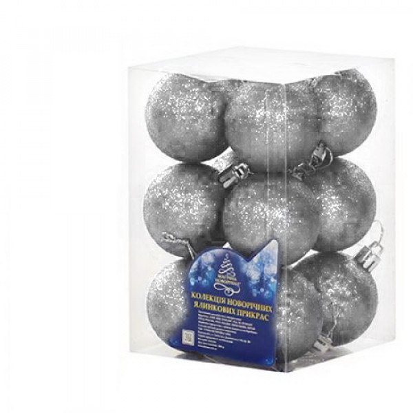 Набір ялинкових кульок NewYEAR 8104-3 (silver) Набір ялинкових кульок NewYEAR 8104-3 (silver)