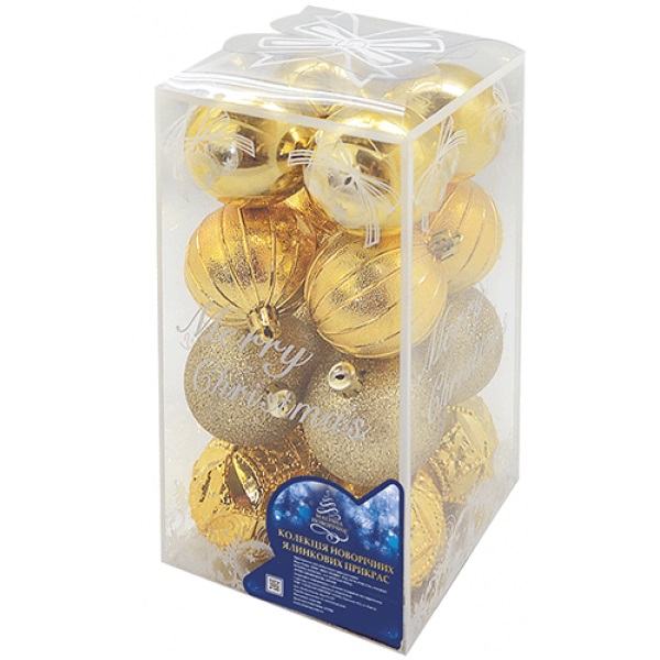 Набір ялинкових куль NewYEAR 9342 (gold) Набір ялинкових куль NewYEAR 9342 (gold)