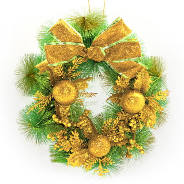 Різдвяний вінок NewYEAR R87311 (gold) Різдвяний вінок NewYEAR R87311 (gold)