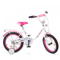 Дитячий двоколісний велосипед Profi Y1685 Flower (white/pink)