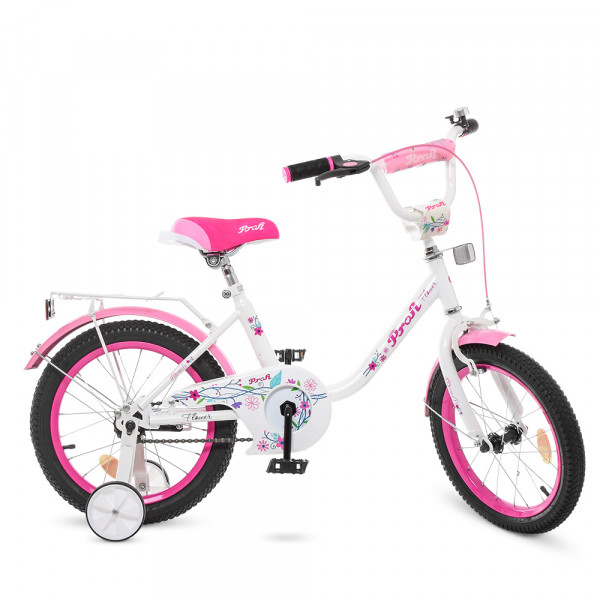 Дитячий двоколісний велосипед Profi Y1685 Flower (white/pink) Дитячий двоколісний велосипед Profi Y1685 Flower (white/pink)