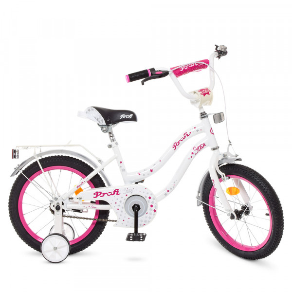 Дитячий двоколісний велосипед Profi Y1894 Star (white/crimson) Дитячий двоколісний велосипед Profi Y1894 Star (white/crimson)