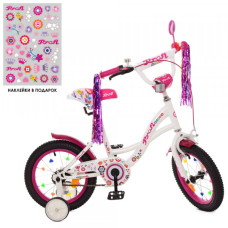 Дитячий двоколісний велосипед Profi Y1425 Bloom (white/crimson)