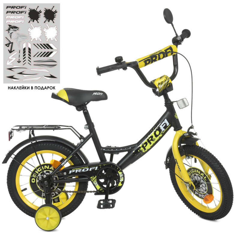 Дитячий двоколісний велосипед Profi Y1243 Original (black/yellow) Дитячий двоколісний велосипед Profi Y1243 Original (black/yellow)