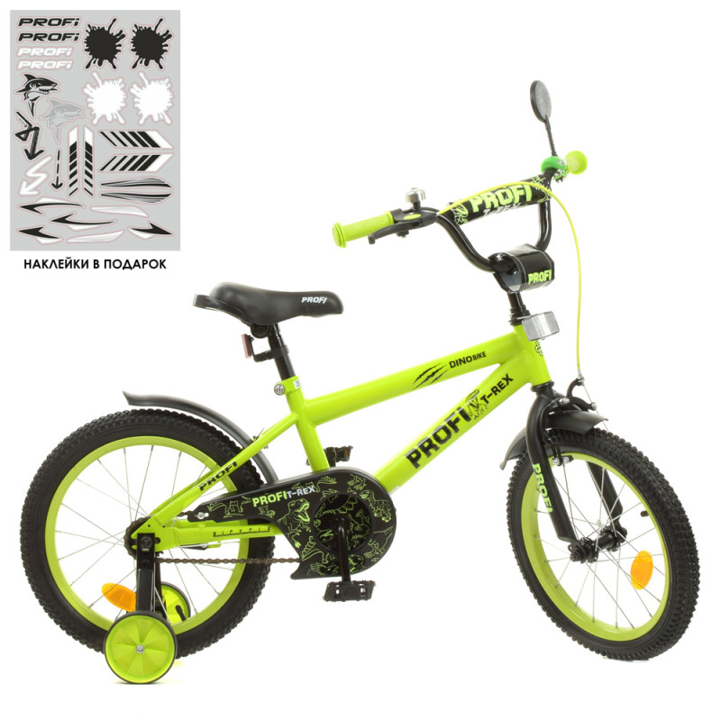 Дитячий двоколісний велосипед Profi Y1671 Dino (green/black) Дитячий двоколісний велосипед Profi Y1671 Dino (green/black)