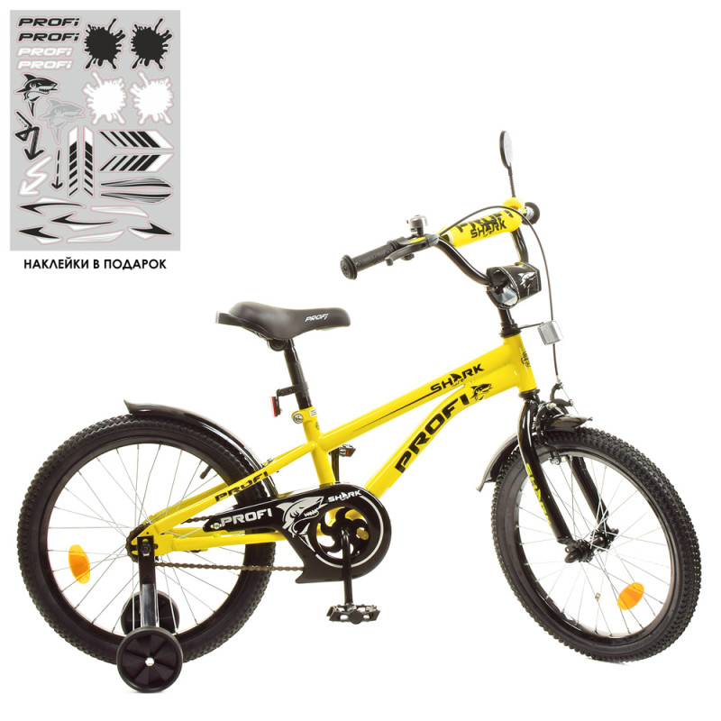 Дитячий двоколісний велосипед Profi Y18214 Shark (yellow/black) Дитячий двоколісний велосипед Profi Y18214 Shark (yellow/black)