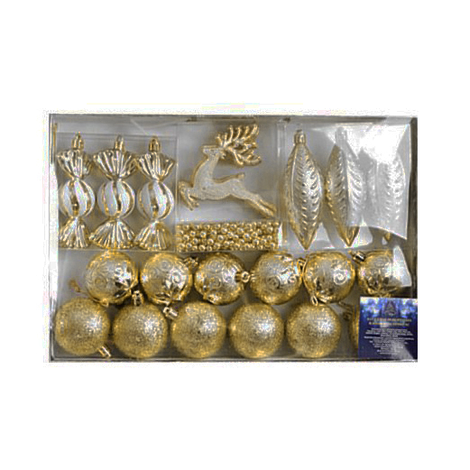 Набір ялинкових іграшок Stenson R90668 gold Набір ялинкових іграшок Stenson R90668 gold