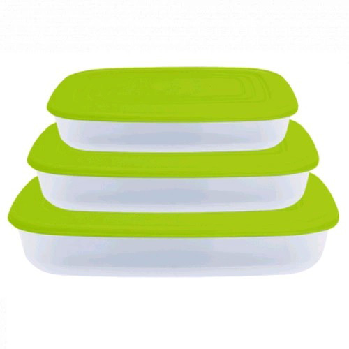 Набір контейнер для харчових продуктів 3в1 прямокут. оливка Stenson 167020