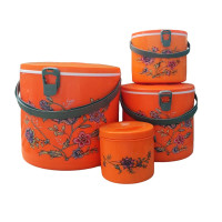 Набір харчових термосів Stenson З пластиковою колбою 0.6л 1.2л 3.5л 8.8л х 4 шт MT-4589 orange