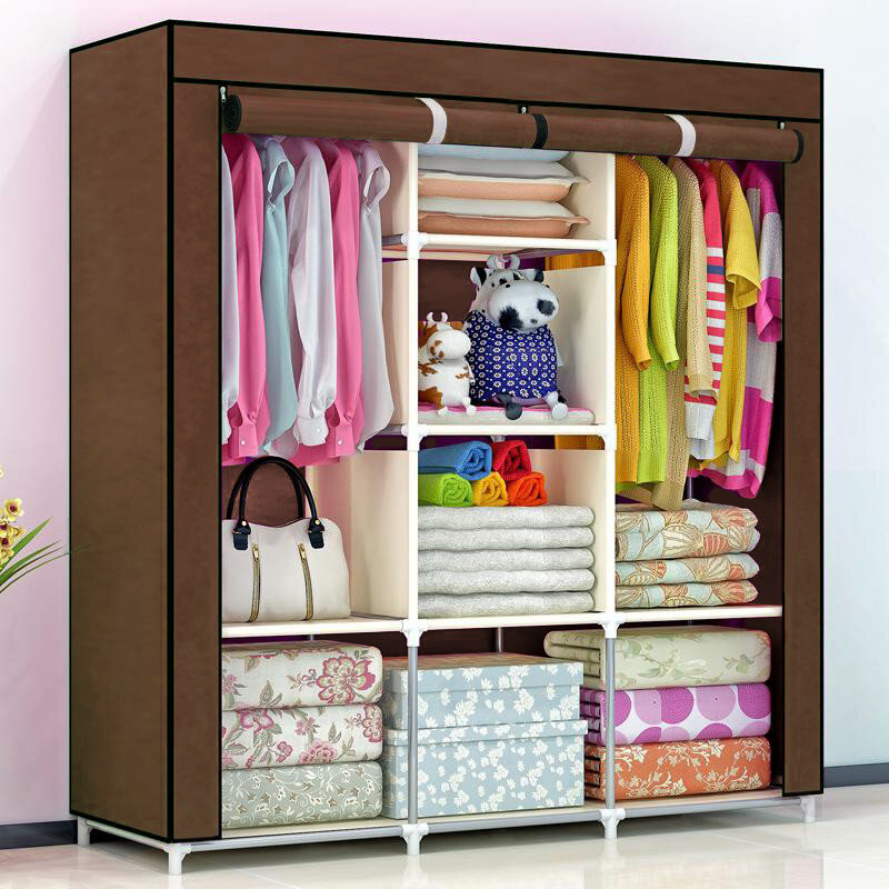 Шафа тканинна розкладна 130*45*175см Stenson R30897 (brown)