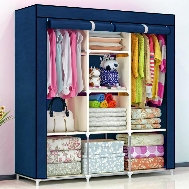 Шафа тканинна розкладна 130*45*175см Stenson R30897 (cyan)