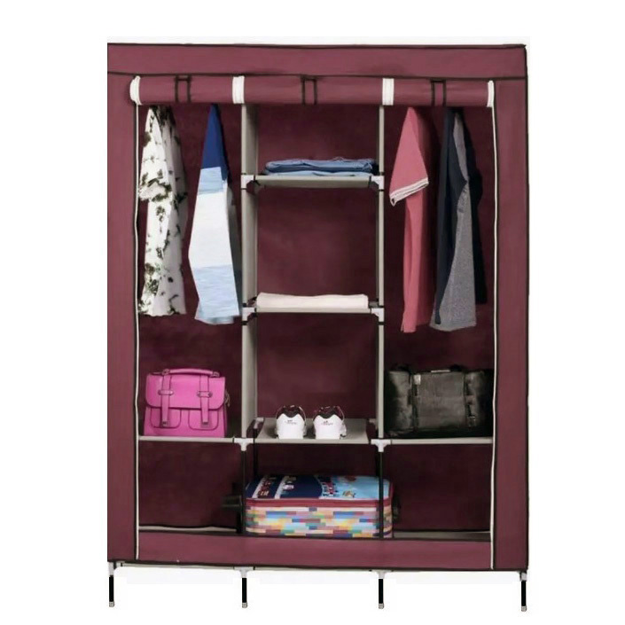 Шафа тканинна розкладна 130*45*175см Stenson R93320 (wine red)