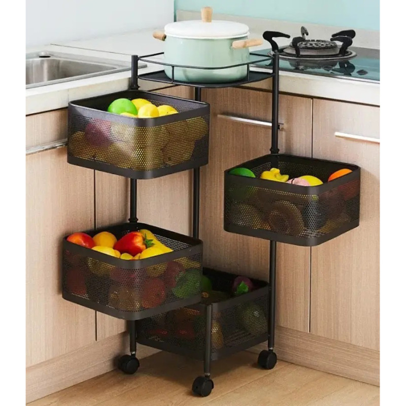 Етажерка на колесах Cube 4яр 27*77см Stenson R93519-ВК Етажерка на колесах Cube 4яр 27*77см Stenson R93519-ВК