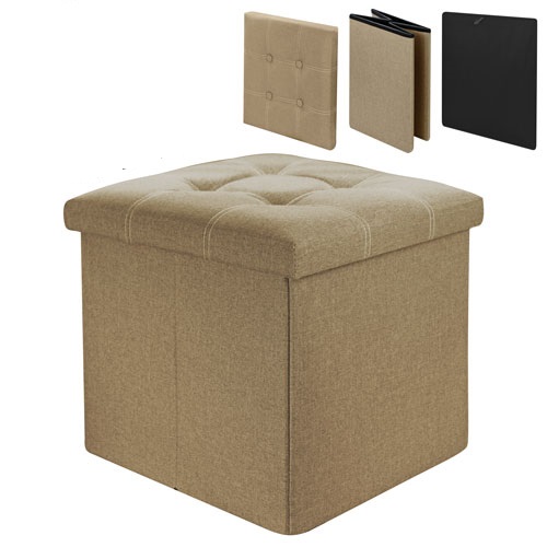 Тумба-пуф розкладний 38*38*38см Stenson WW01370 beige Тумба-пуф розкладний 38*38*38см Stenson WW01370 beige