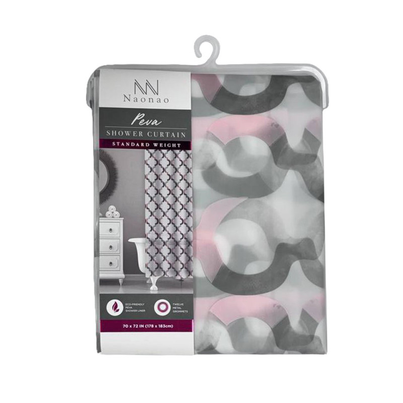 Штора у ванну 180*180см Stenson R89750 (сіро-рожевий)