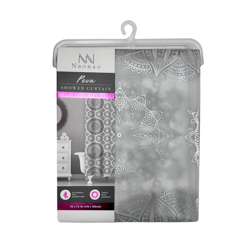 Штора у ванну 180*180см Stenson R89750 (срібний)